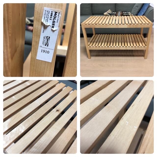 IKEA - 【廃盤品】IKEA 1番左のモルゲル MOLGER ベンチ 棚 木製ラック