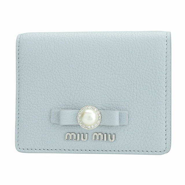 MIU MIU - 新品 ミュウミュウ MIU MIU 2つ折り財布 マドラス パール