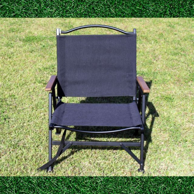 Simpleme コットン アームウッド ローチェア 黒