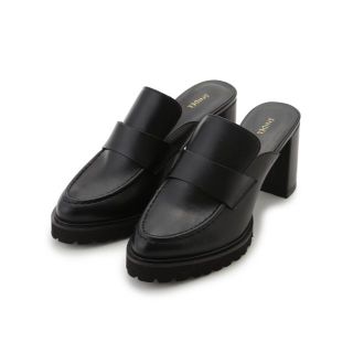 SNIDEL - ヒールローファーサボ ブラック Mの通販 by ちーさんショップ