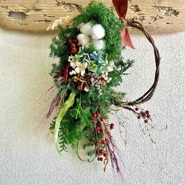 クリスマスリース お正月リース 節分リース 冬リース 杉リースの通販