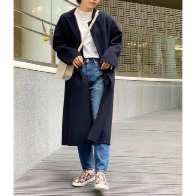 最高級】ユナイテッドアローズ チェスターコート ネイビー カシミヤ混