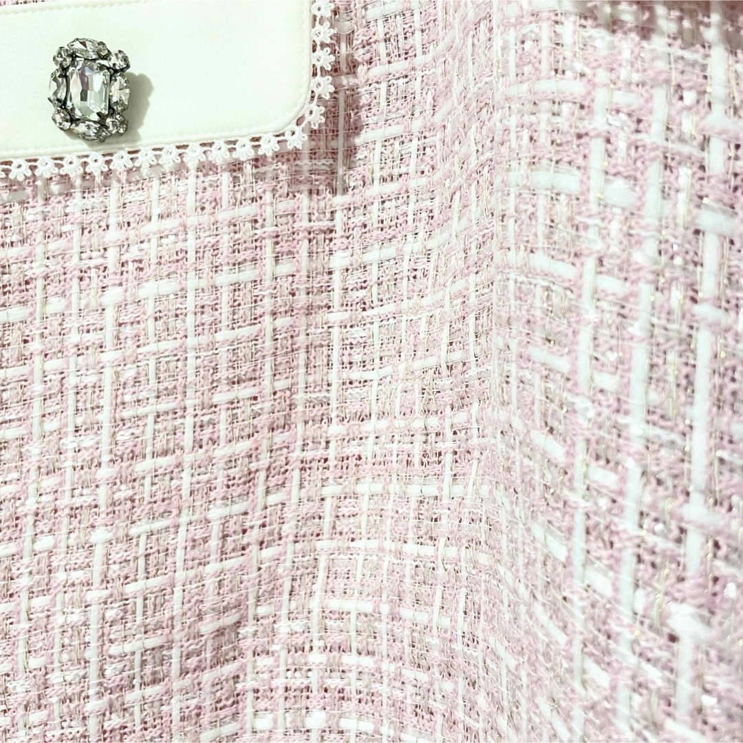 Swankiss - Swankiss ビジューツイードワンピース ピンクの通販 by