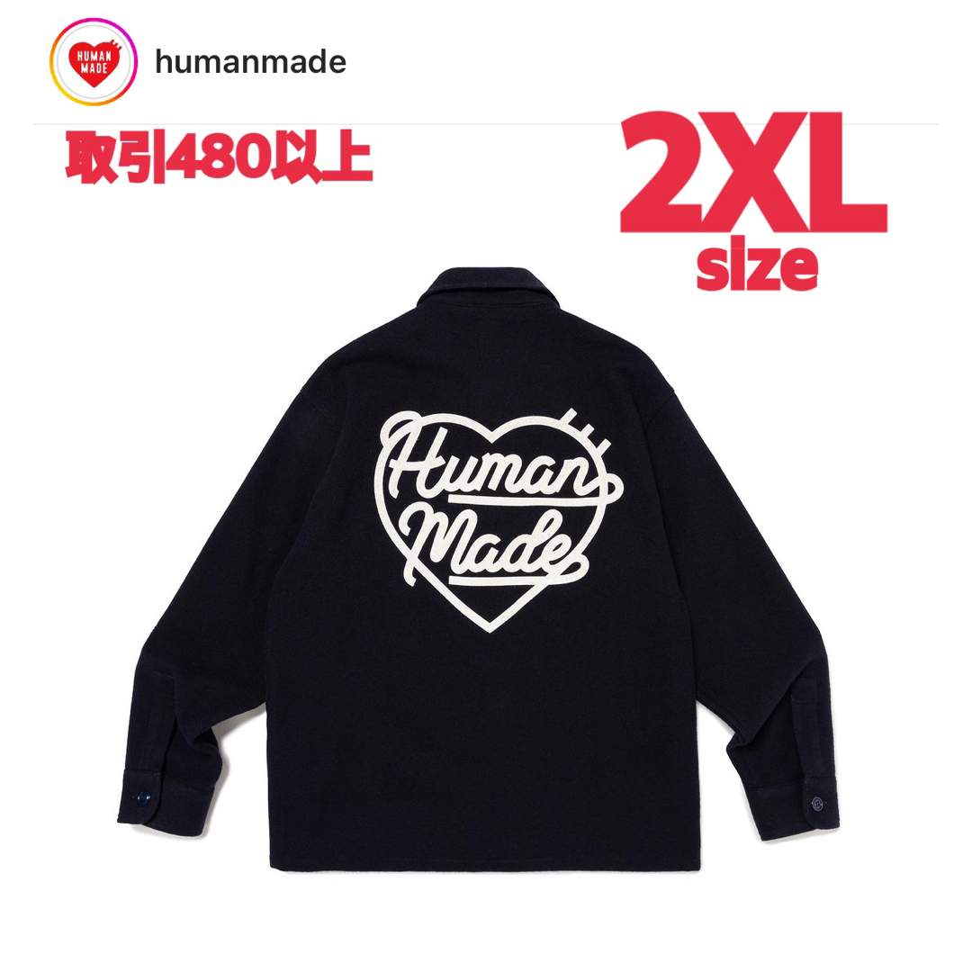 HUMAN MADE - HUMAN MADE WOOL CPO SHIRTS NAVY 2XLサイズの通販 by