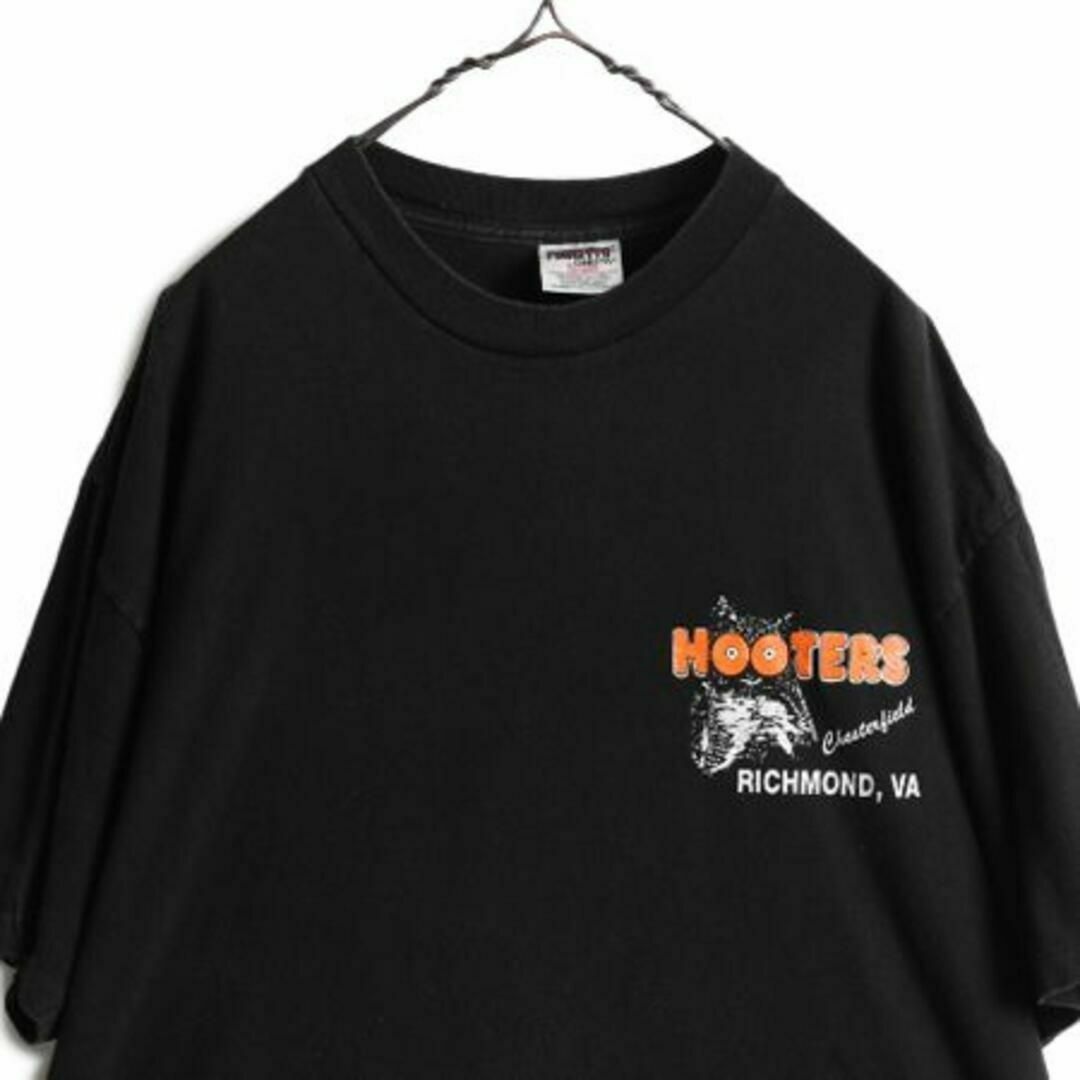 90s HOOTERS 両面 プリント Tシャツ XXL 黒 企業 ハーレーの通販 by