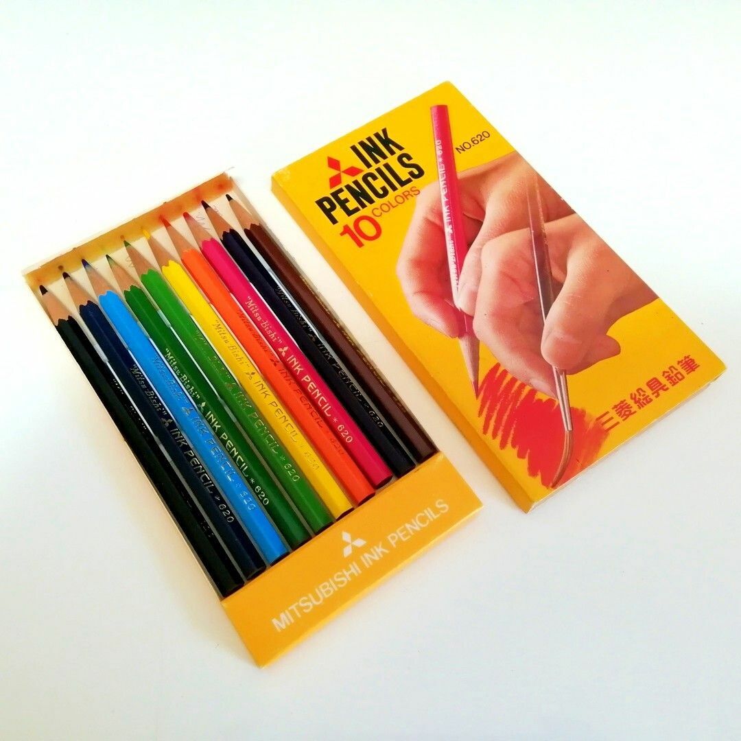 三菱鉛筆 - 昭和レトロな三菱 色鉛筆(INK PENCILS) 10色の通販 by ひろ