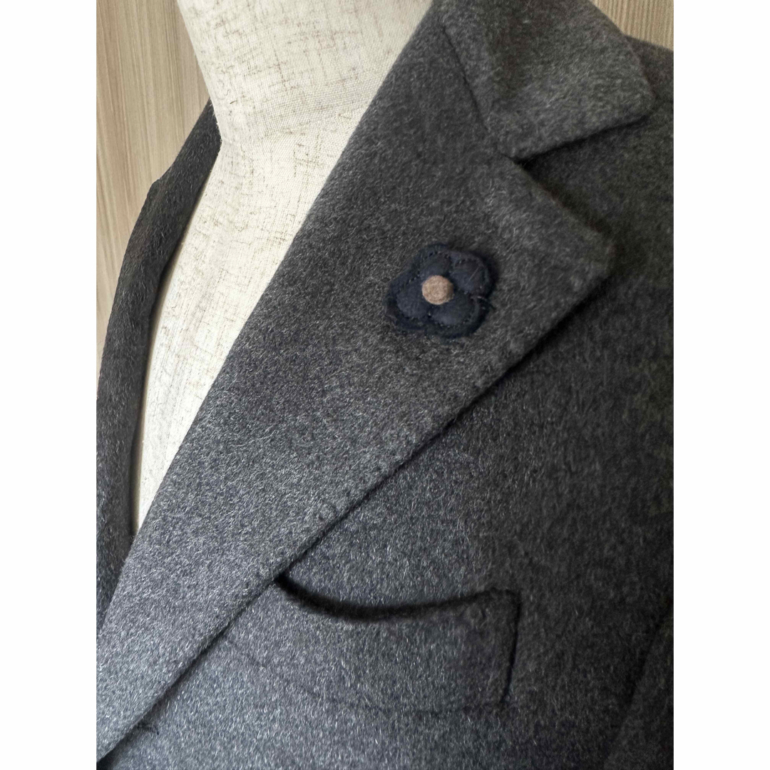 美品LARDINI グレー ヘリンボーン チェスターコート サイズ46 【公式通販】