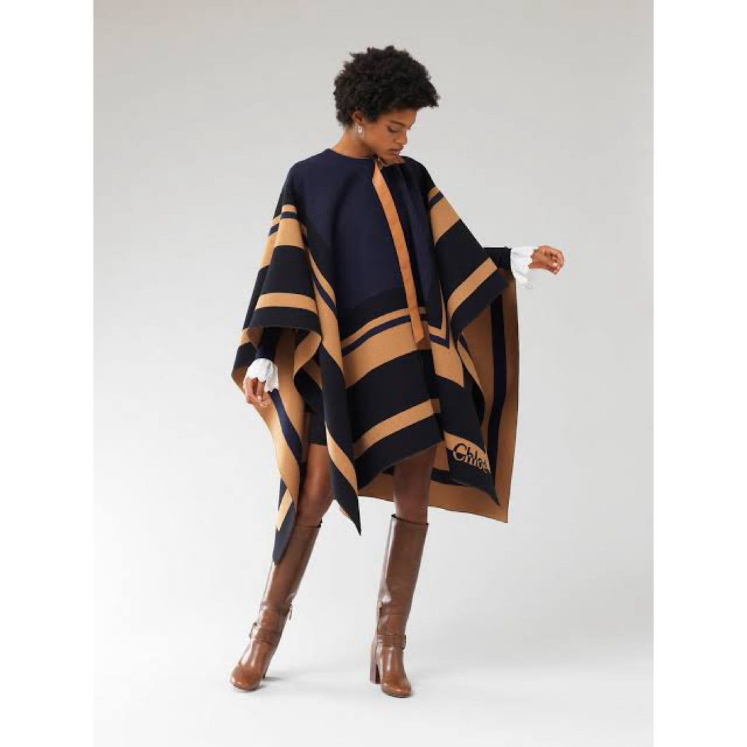 CELFORDファーポケットリバーケープジャケット黒ポンチョマントコート