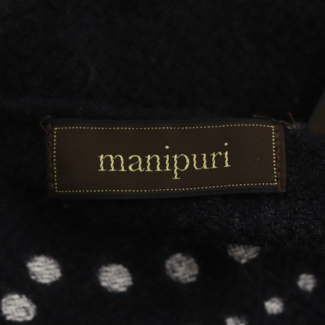 other - マニプリ manipuri ストール ウール シルク混 ペイズリー柄 黒
