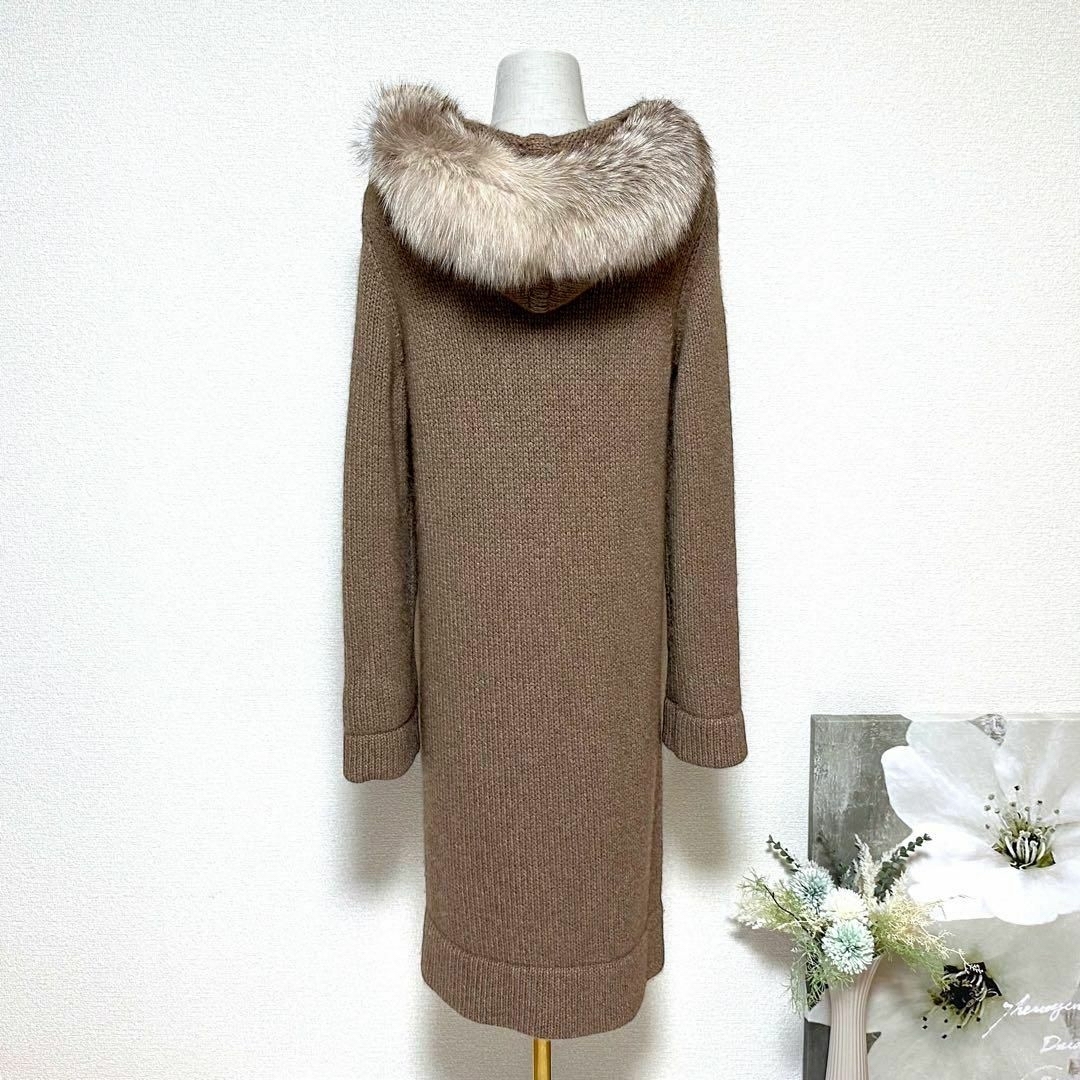 FOXEY - 【美品】FOXEY カシミヤ100% ニット コート フォックスファー