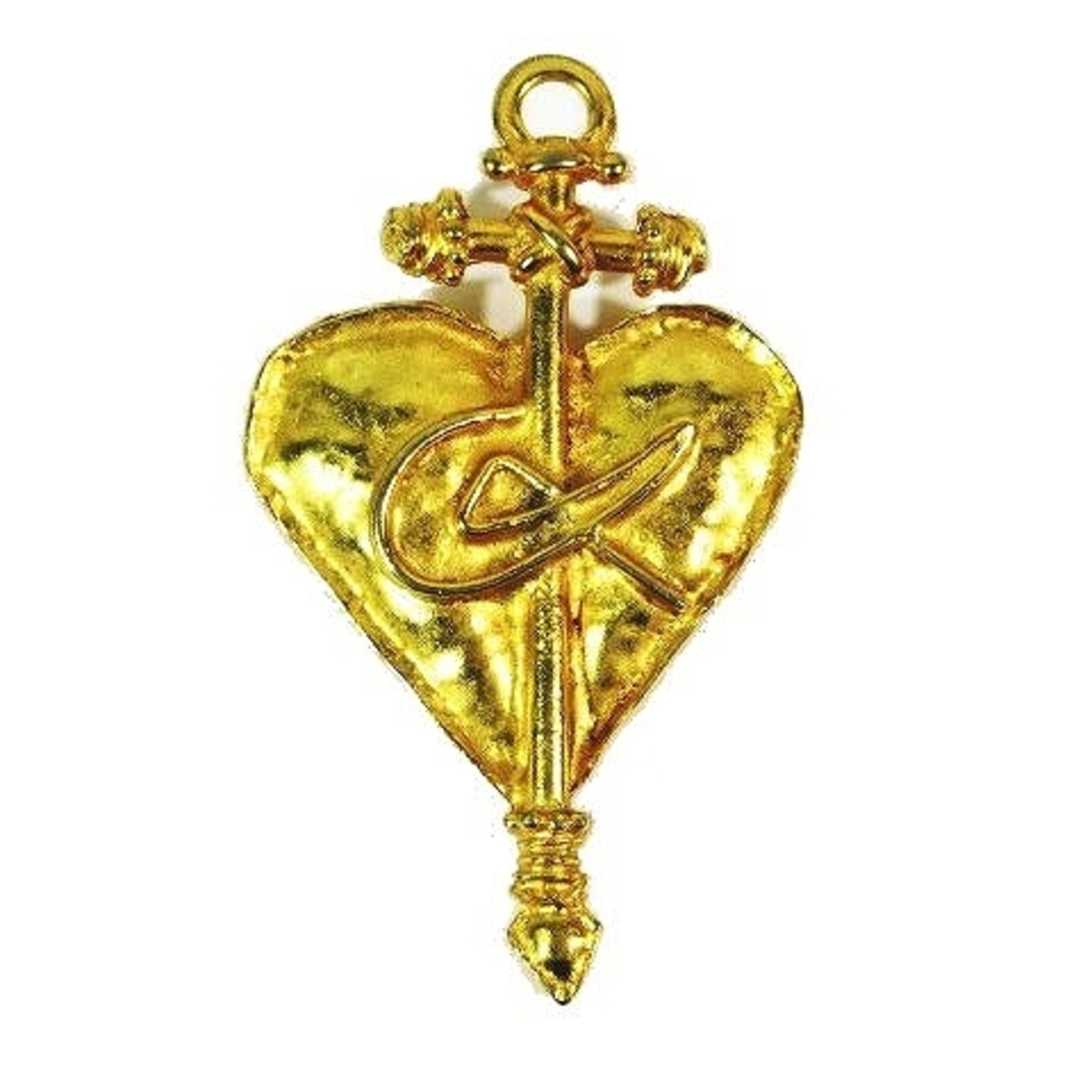 希少 ヴィンテージ クリスチャンラクロワ クリスタル クロス ブローチ