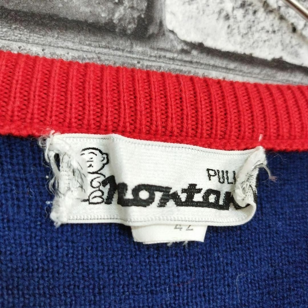 70sビンテージmontantモンタンスキーウェアニットセーターワンポイント