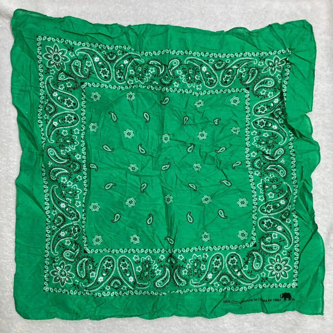 VKE バンダナ ビンテージ 9枚 セット まとめ売り 象 黄色青紫黒総柄白