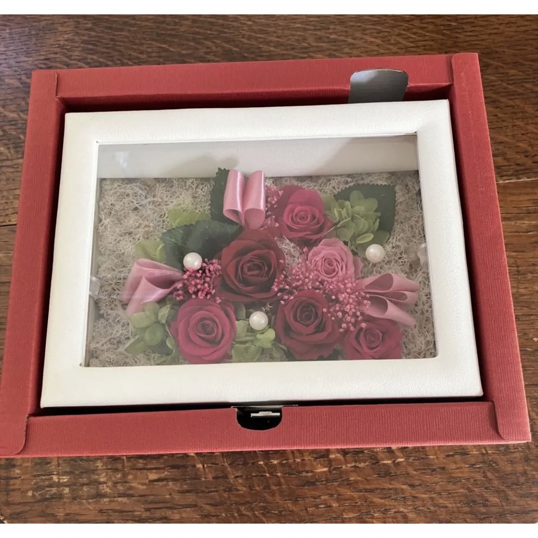 NTTdocomo - 【電報】ブリザーブドフラワー DENPO オルゴール ホワイト