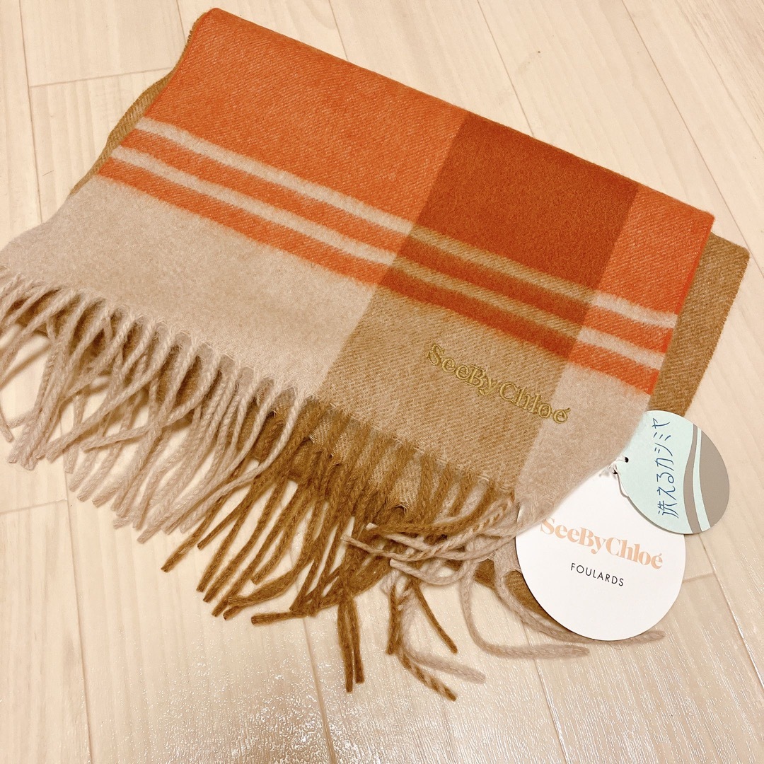 シーバイクロエ カシミヤ100% 大判 ストール