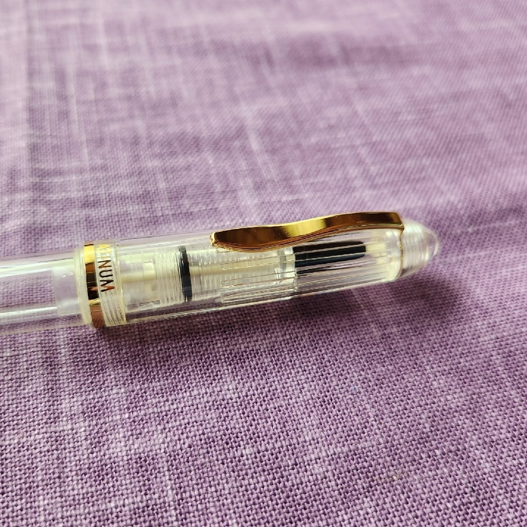 プラチナ万年筆 PLATINUM 旧型 ソフトペン スケルトン 透明軸の通販 by