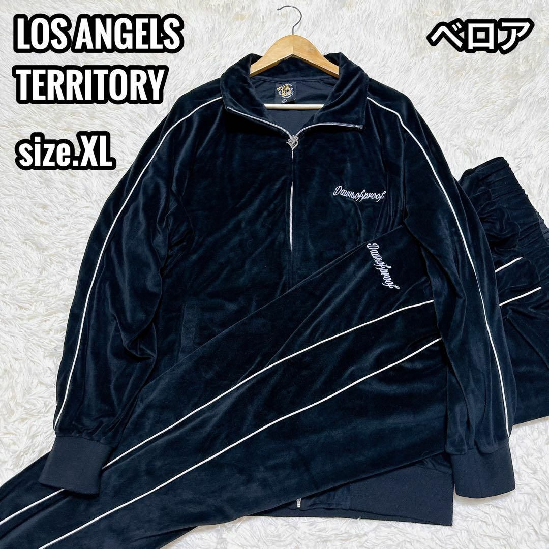 Los LOS ANGELS TERRITORY ベロアセットアップ ブラック XL Angeles