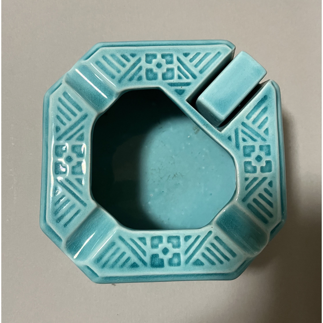 マッチ立て付き灰皿 水色 四角 昭和初期 レトロの通販 by さくま's