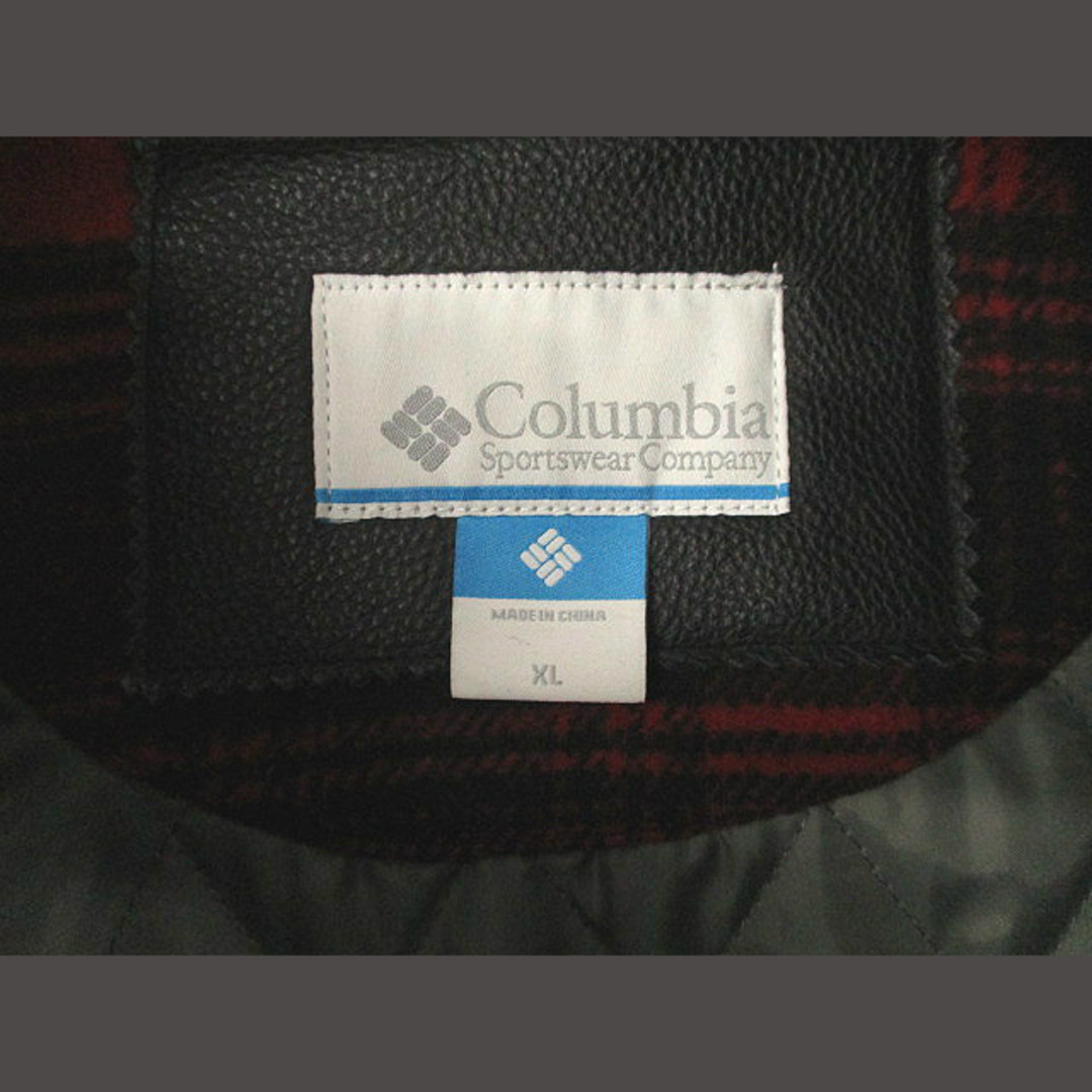 Columbia - コロンビア Columbia スタジャン 袖レザー チェック XLの