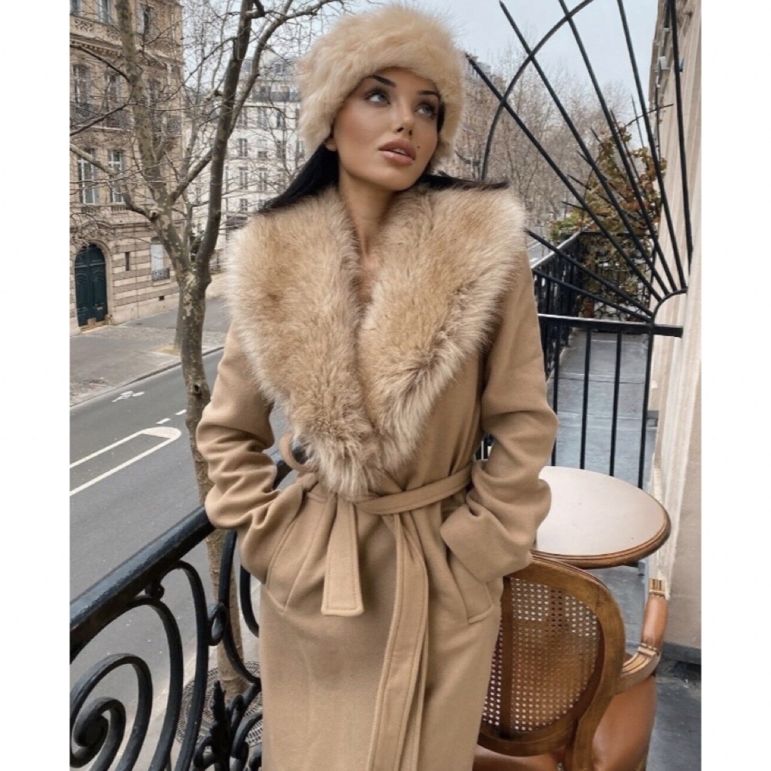 ZARA - 新品 ZARA ロングプレミアム ウールブレンドコート Mサイズの