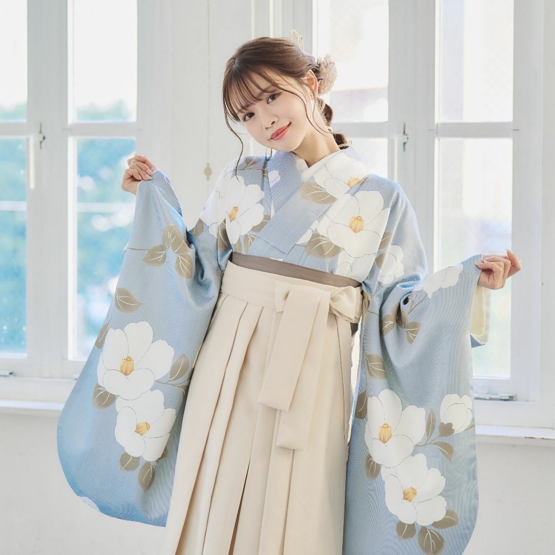 新品袴3点セット 卒業式 小学生 大学生 水色 アイボリー 50IVの通販 by