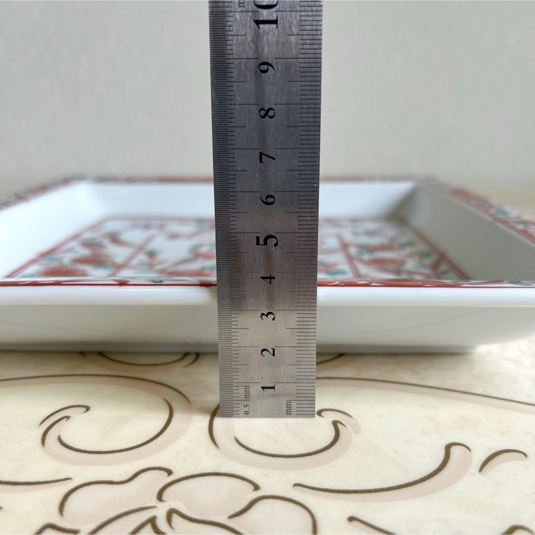たち吉 - たち吉 赤絵花鳥 鳳凰 大皿 盛皿 角皿 スクエア 清水焼 和
