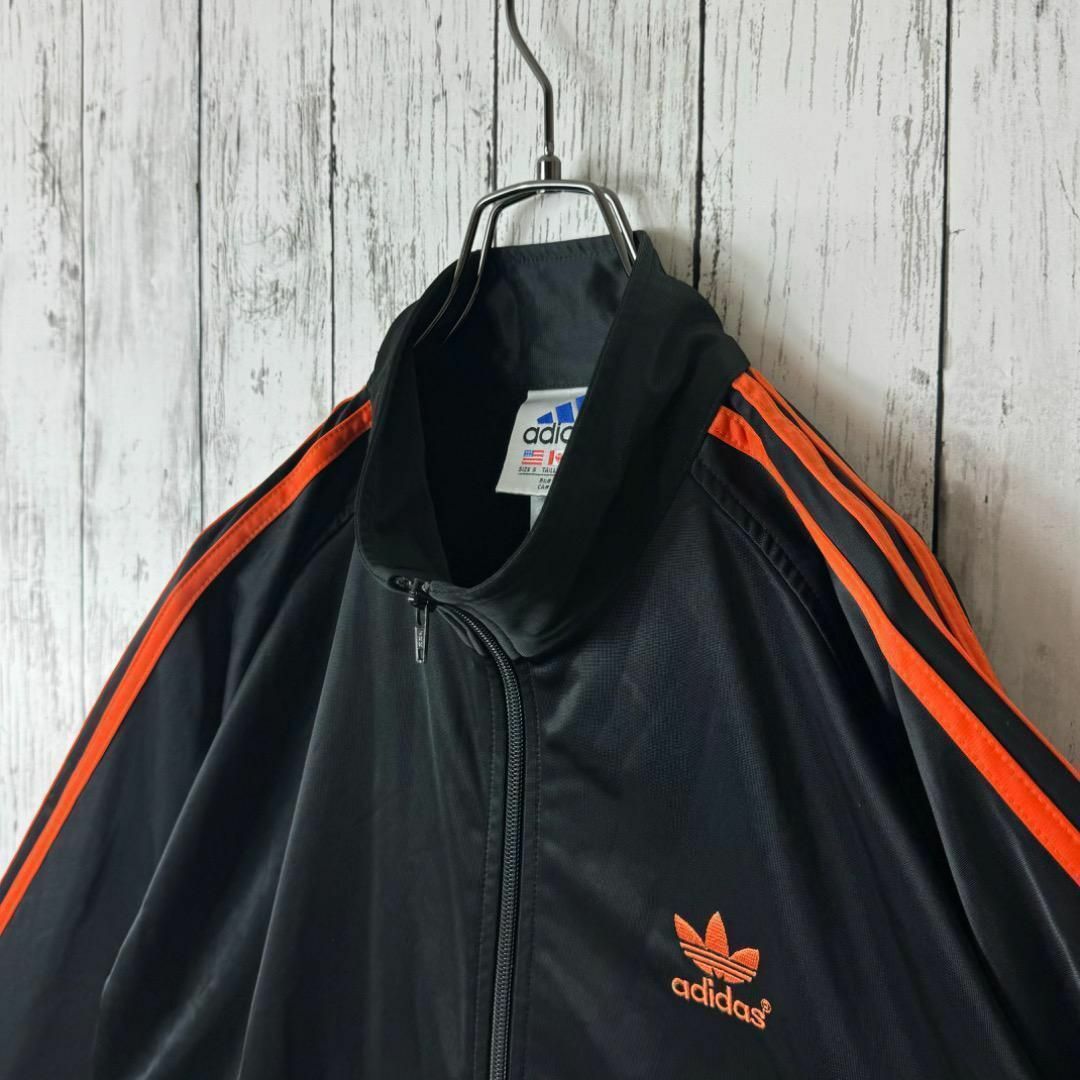 アディダス トラックジャケット ジャージ オレンジ ブラック 80s