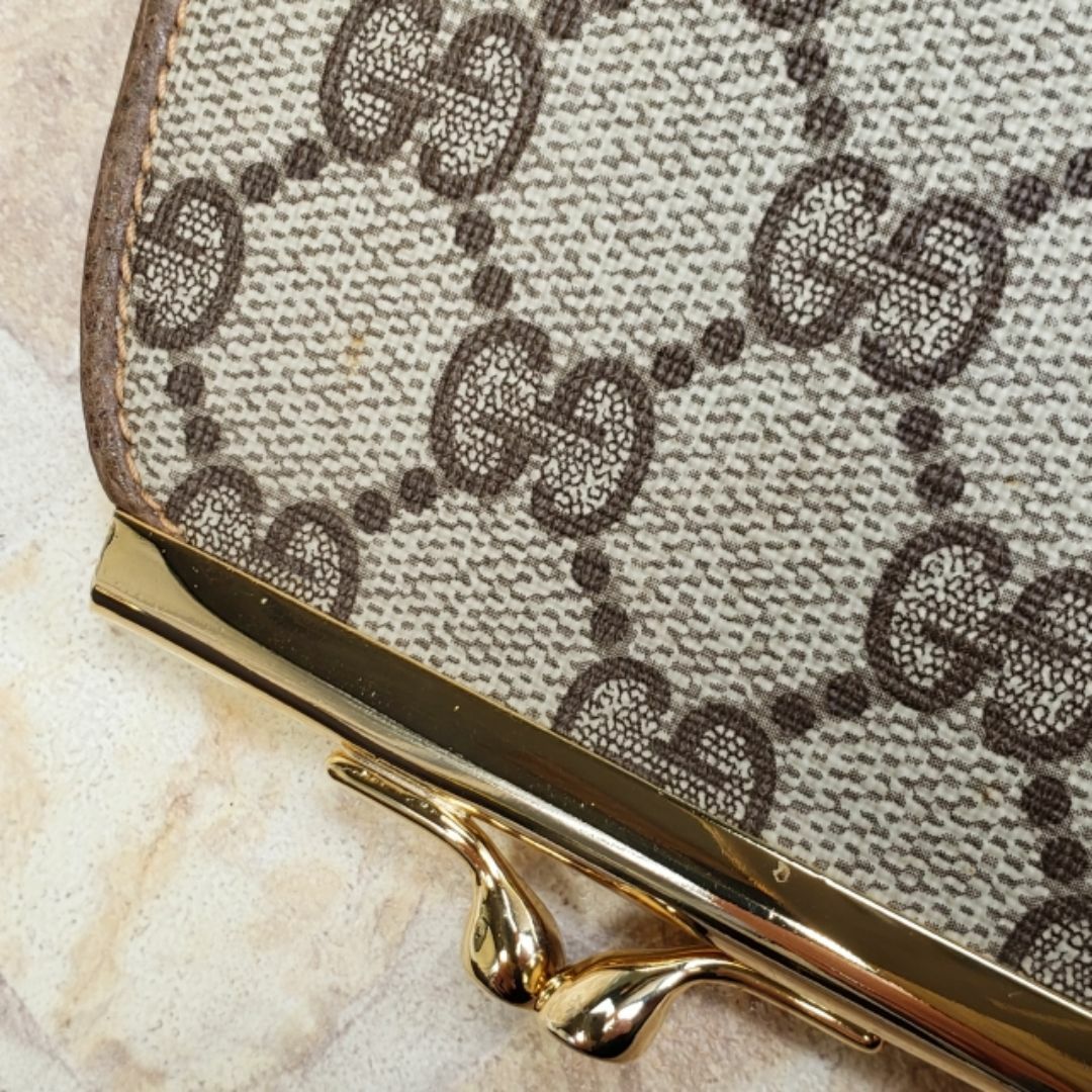 GUCCI - 訳有未使用 オールドグッチ ☆GG柄 PVC がま口 コインケース