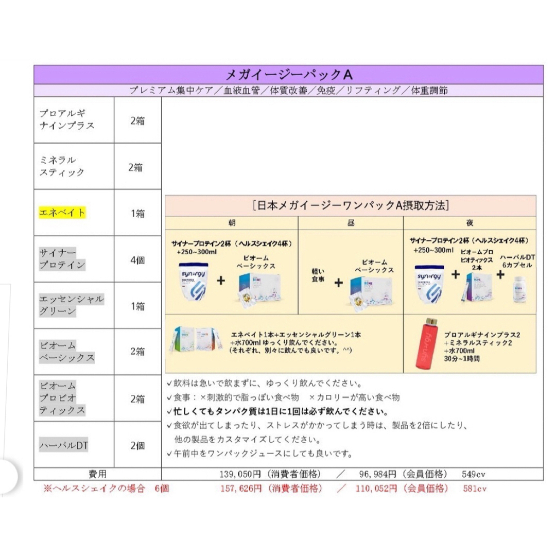 シナジーワールドワイドジャパン メガイージーワンパック 【公式通販】