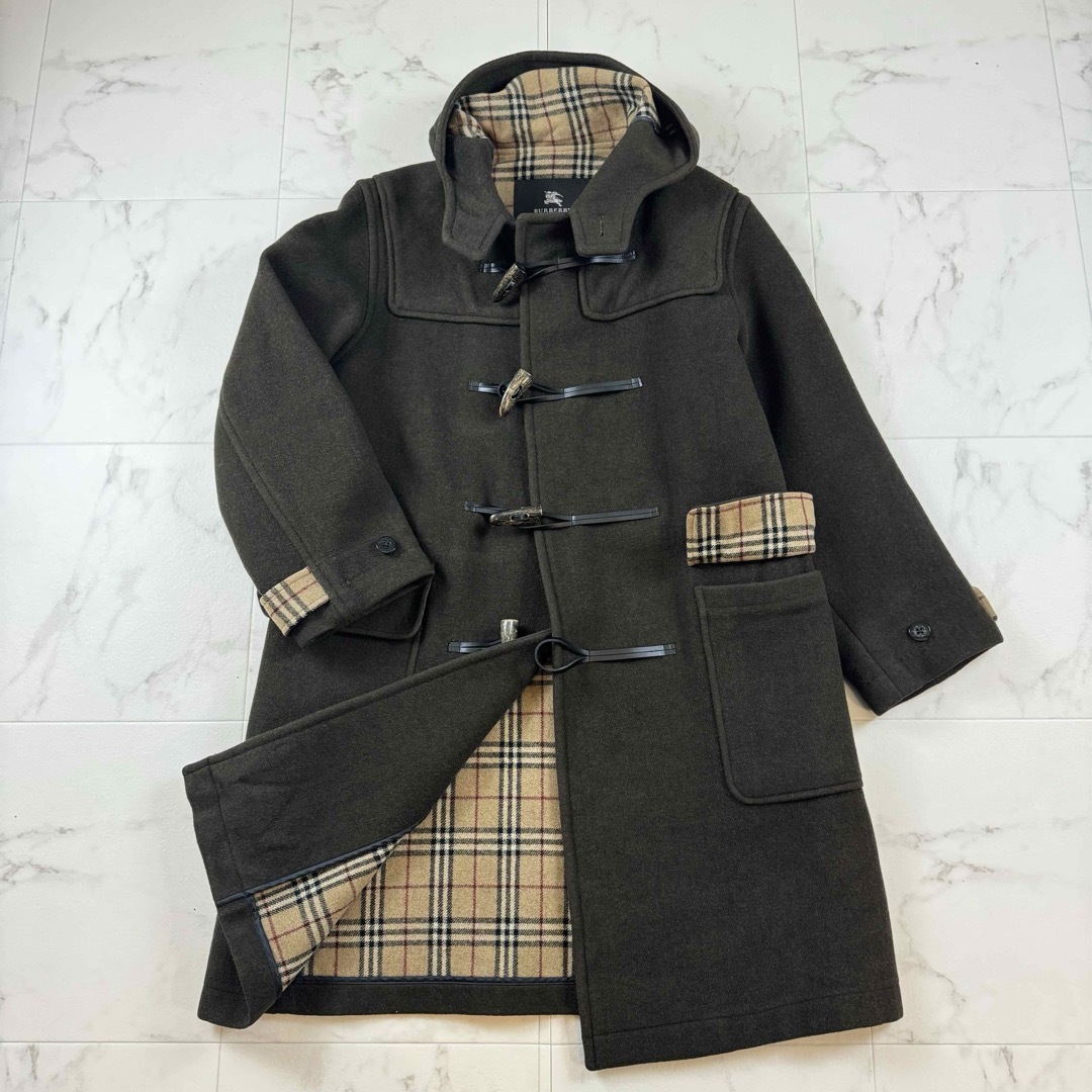 バーバリーブラックレーベル ノバチェック ダッフルコート カシミヤ