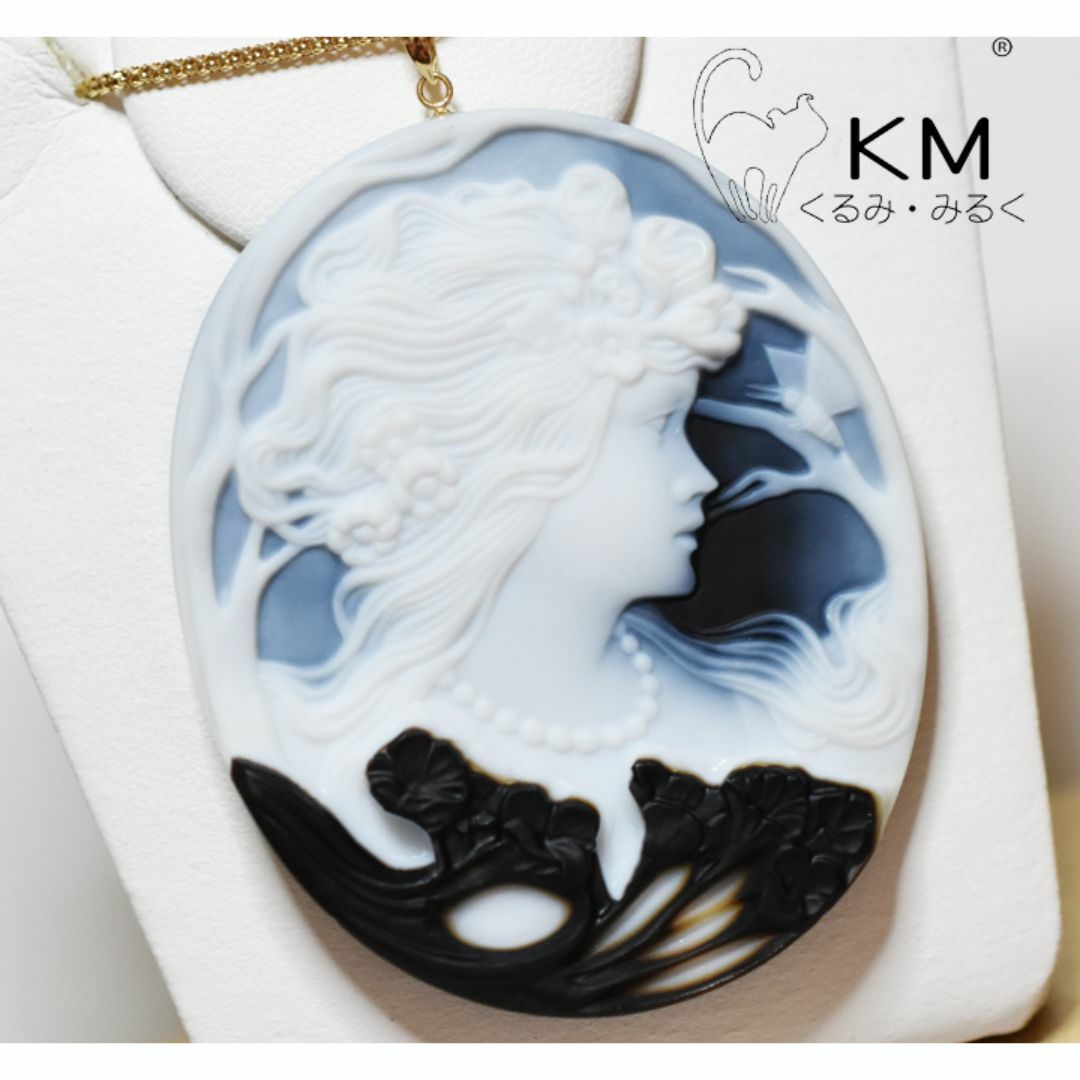 葵月 KM-125 【ハンズ・ペーター・ミュラー】作 赤瑪瑙カメオルース 葵