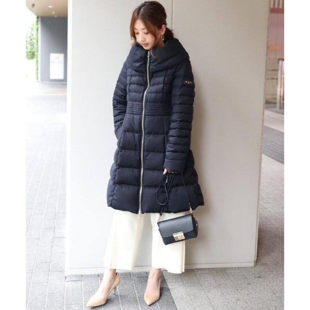 ☆まー☆TATRASタトラス／ポンチョ☆ダウンコート・ネイビー・02 M