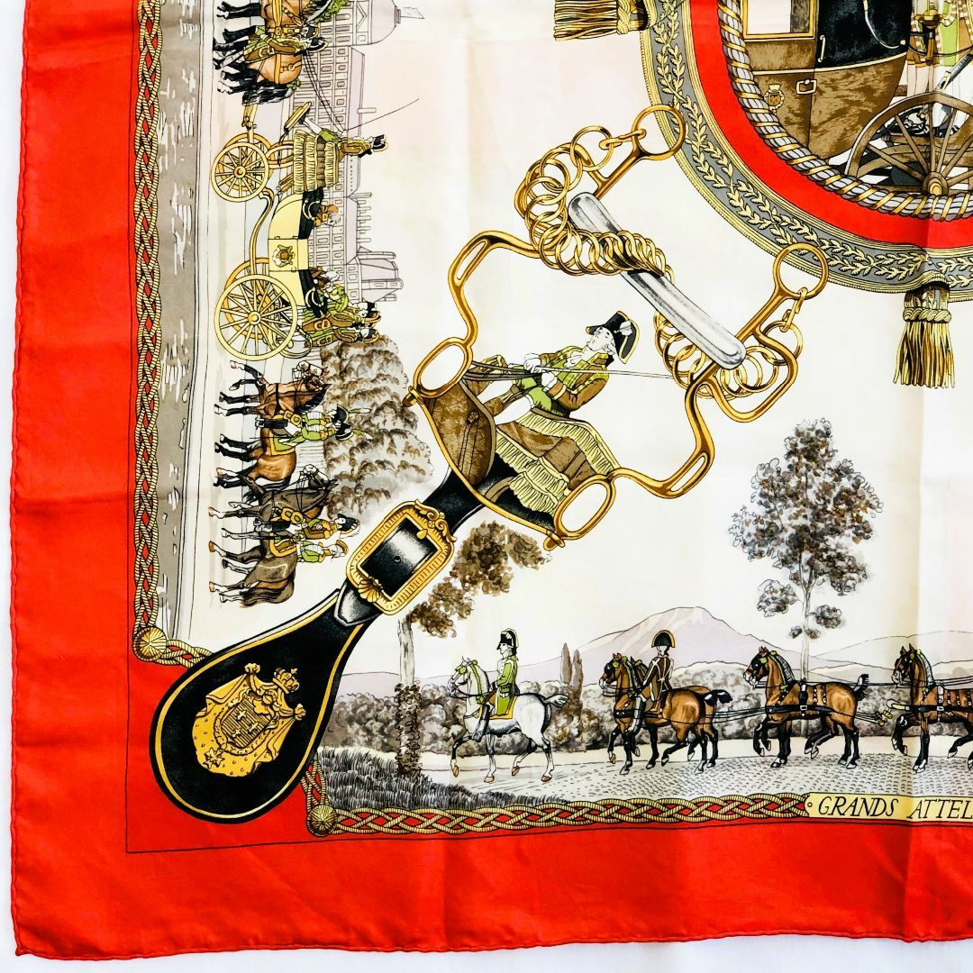 HERMES エルメス カレ90 GRANDS ATTELAGES レッド系 HERMES エルメス