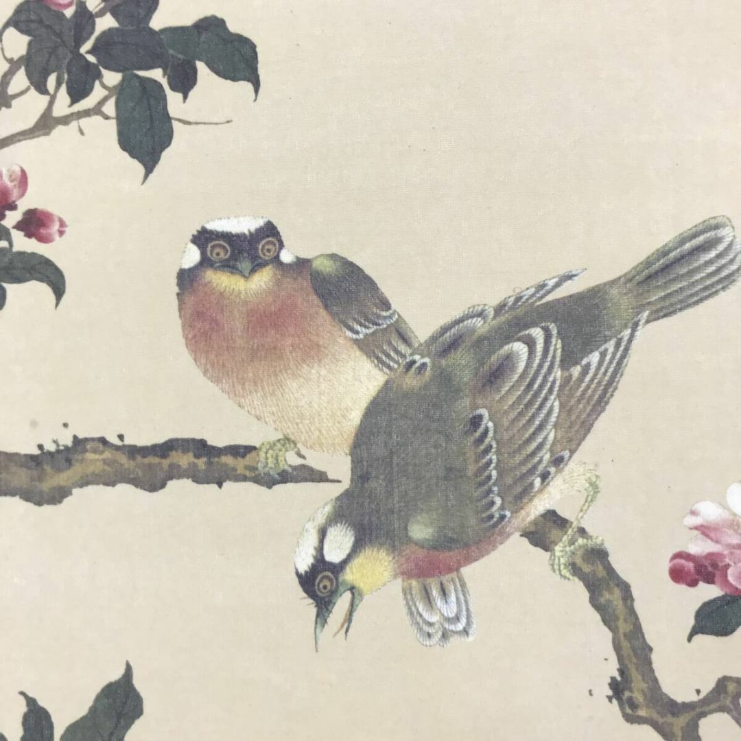 真作】掛軸 南天に鳥図 墨彩花鳥画 冬の彩り 花鳥逸品 共箱入 T103 真