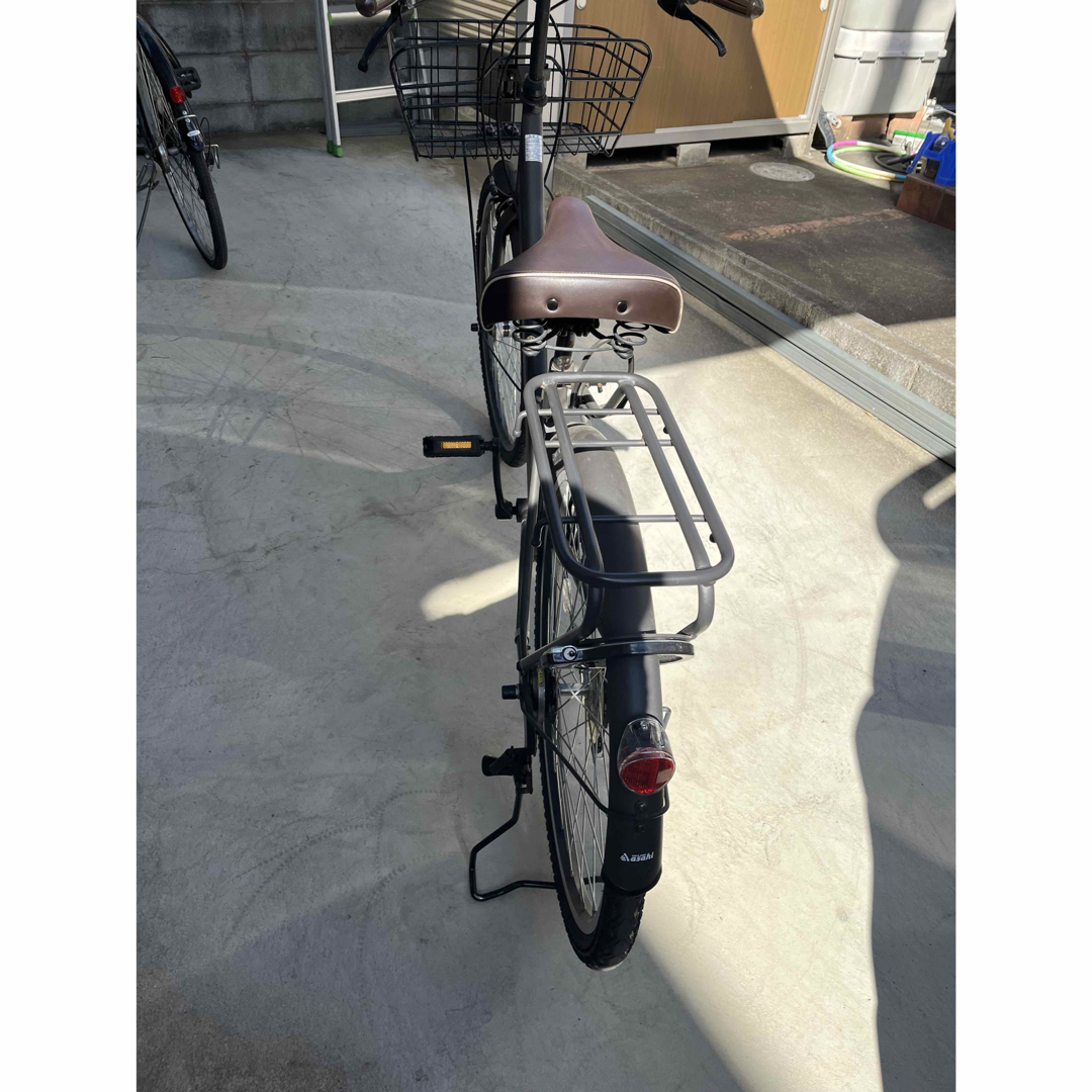 BOLDLINE シティサイクル グレー 前面バスケット付き26インチ自転車