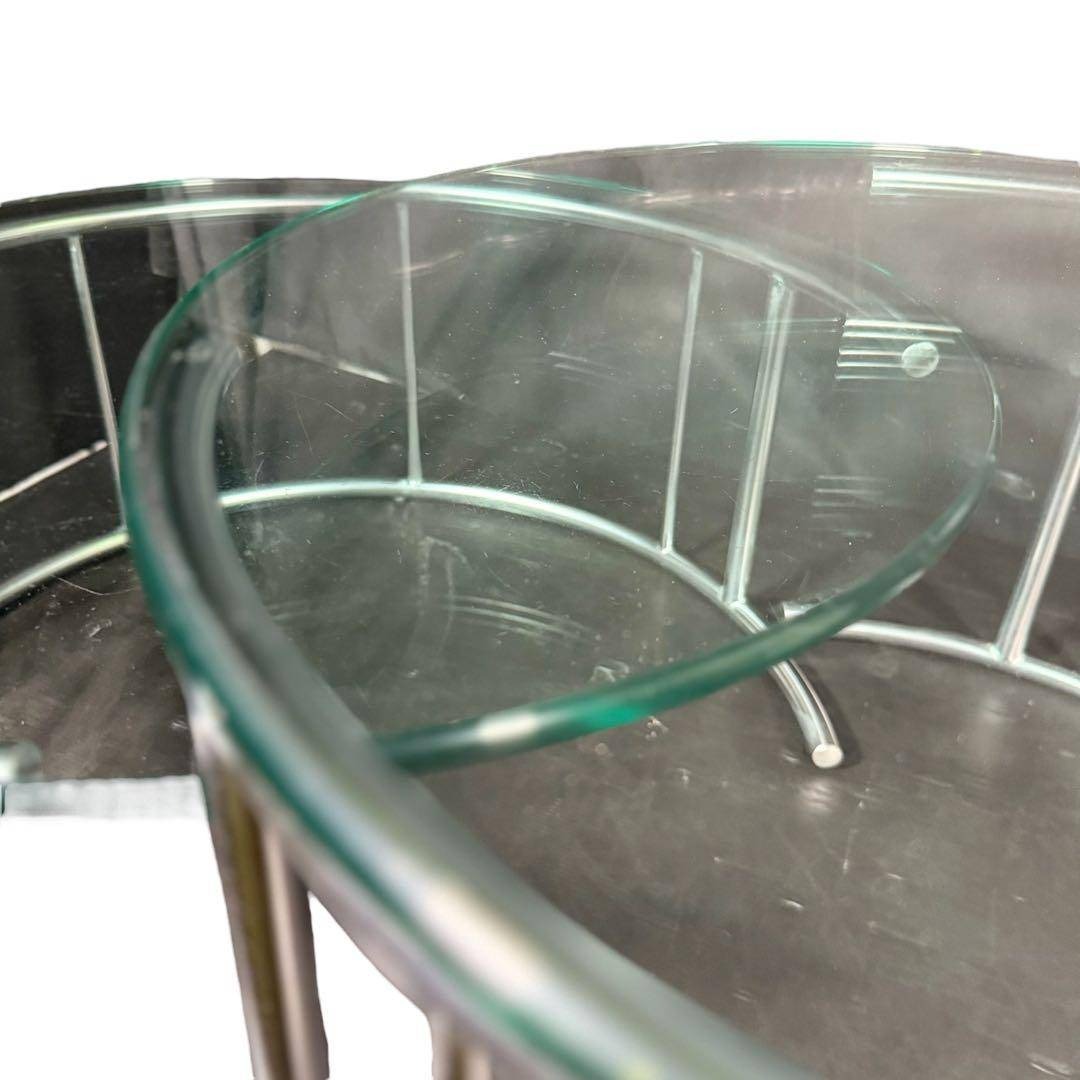 HR644 HUKLA 円形ガラスセンターテーブル 2個セット