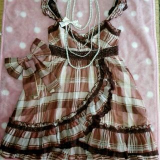 れ*️様 LIZLISAブラウン系チェック ミニワンピース