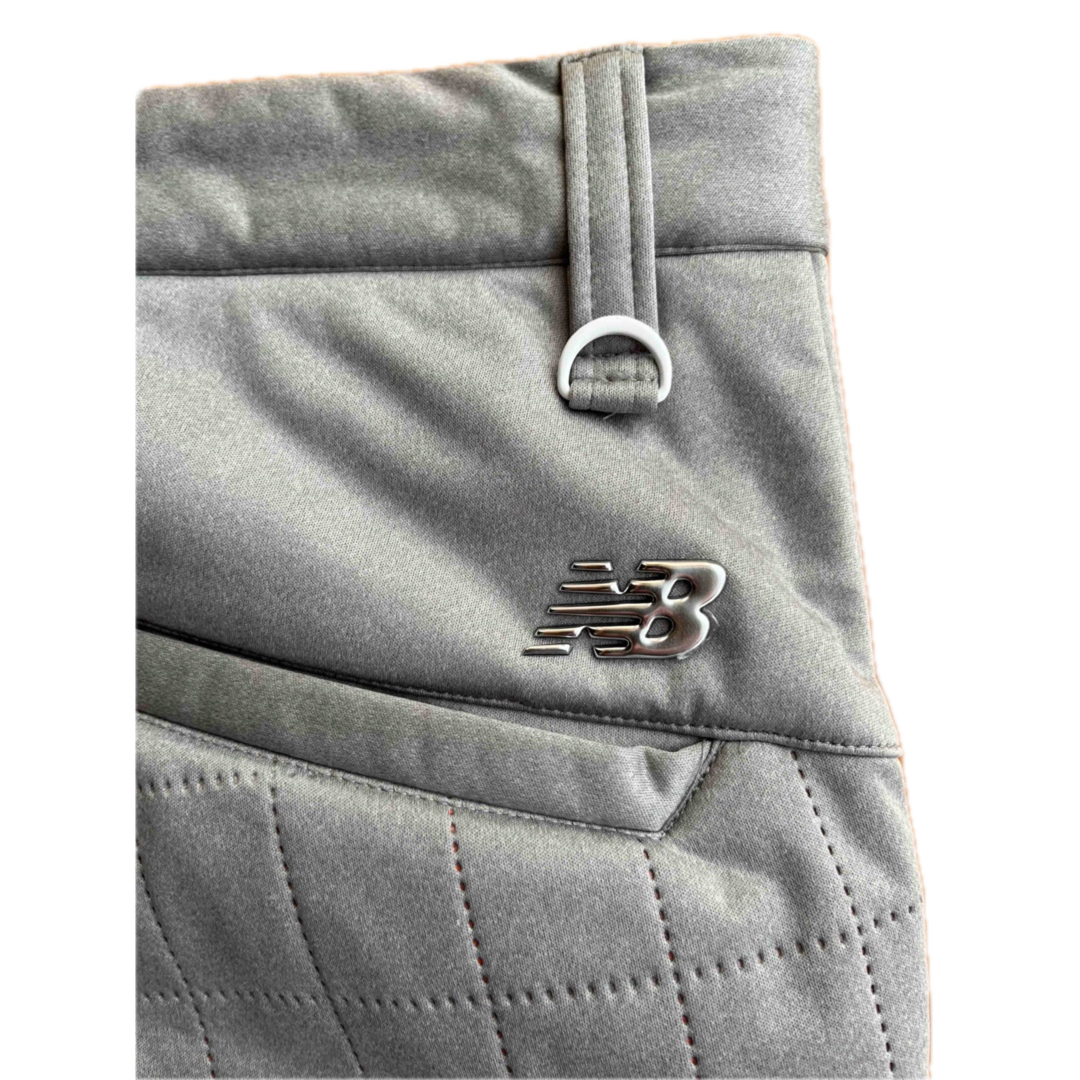 ニューバランスゴルフパンツ グレー スクエアキルト 裏フリース メンズ