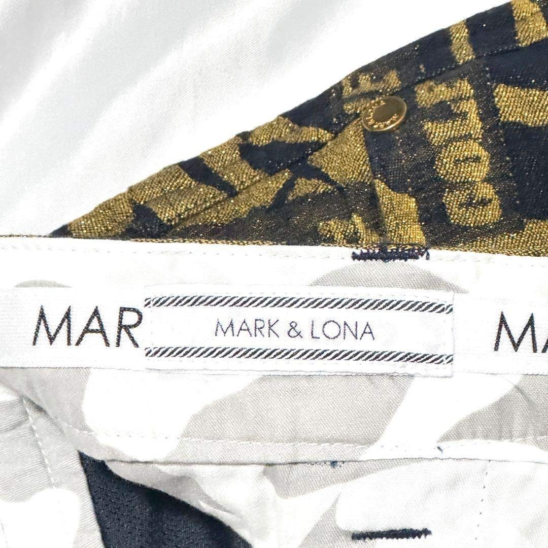 美品 マークアンドロナ ゴールド柄ショートパンツ M 黒金 人気デザイン