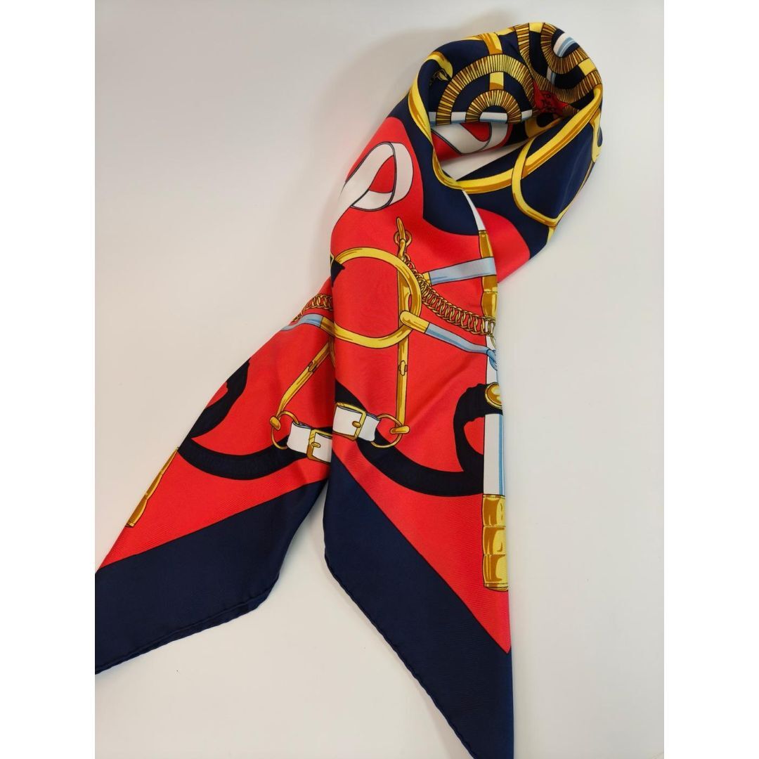 HERMES エルメス カレ90 Eperon d'or 黄金の拍車 Pellier シルク100