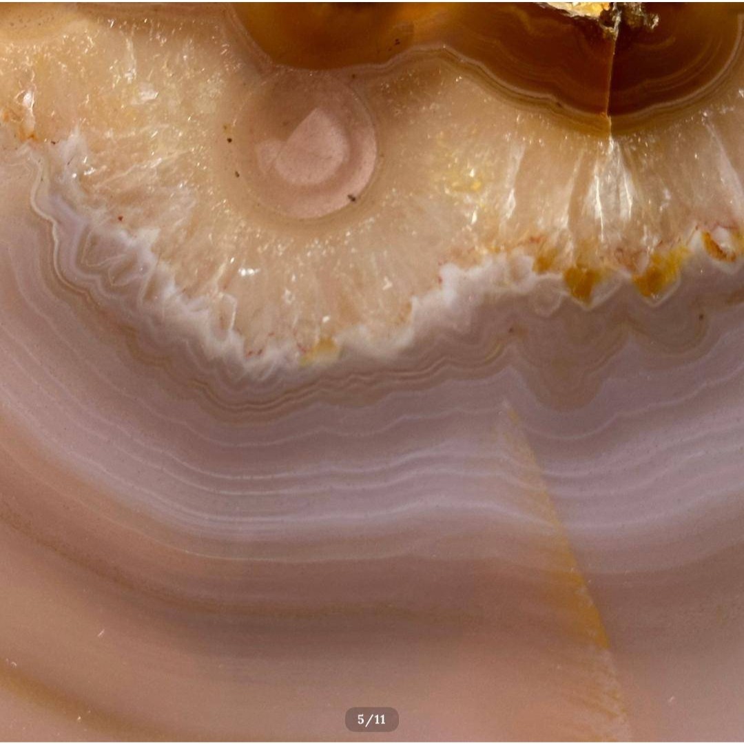 瑪瑙】ナチュラル アゲート スライス ブラジル産 ― 内側を整える天然の