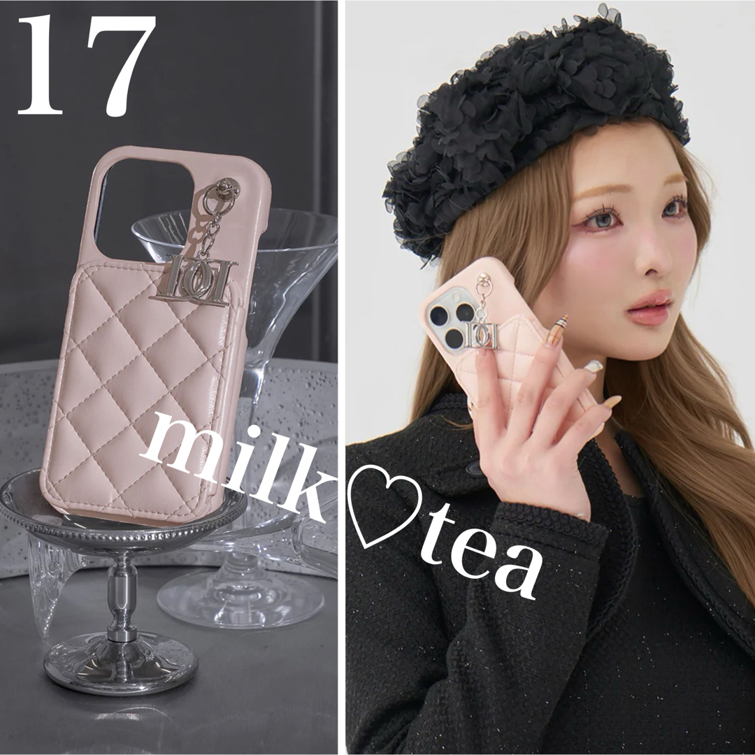 キルティングミラーDDチャーム iPhoneケース17Pro PNK ピンク Darich