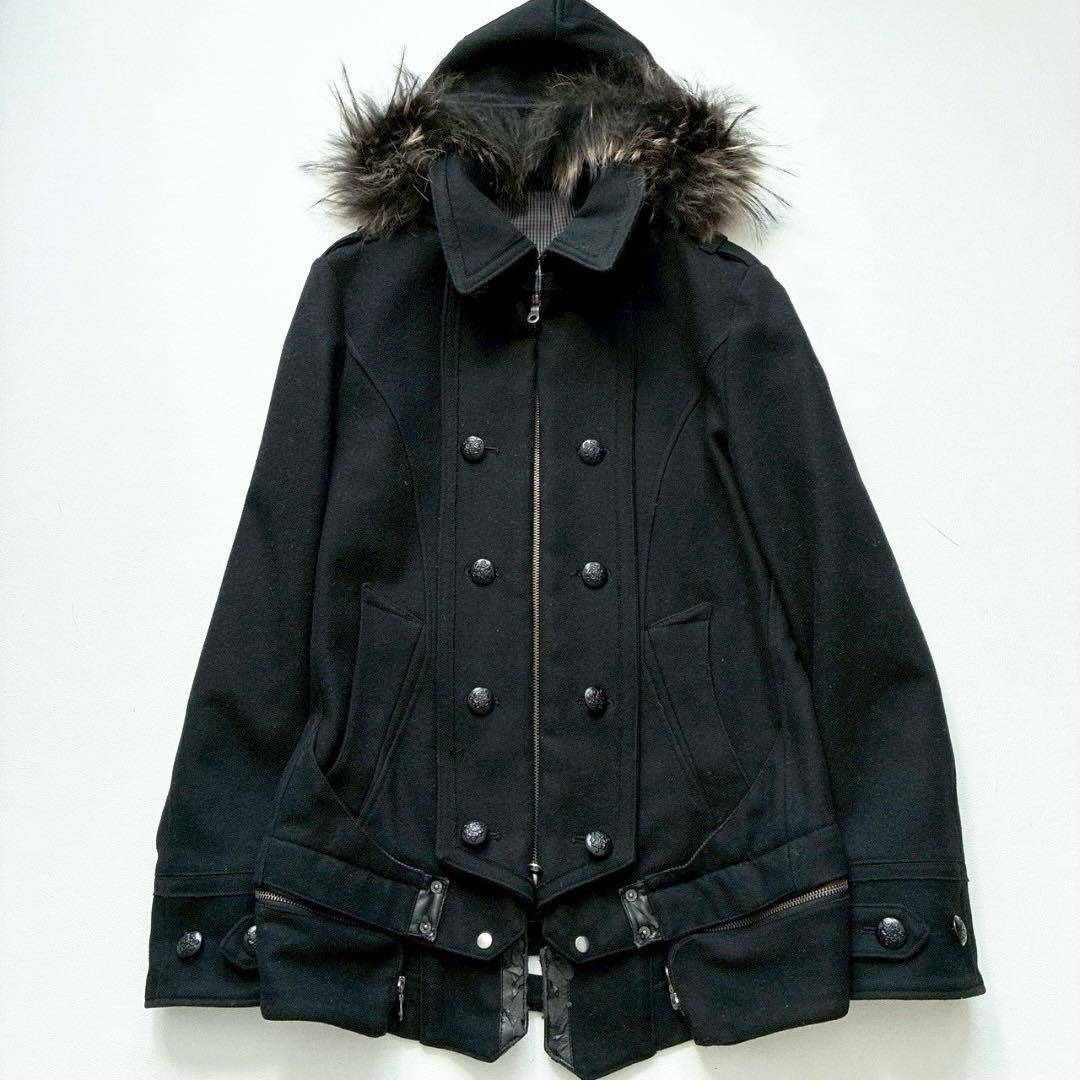 PPFM - 【y2k】PPFM ナポレオンジャケット L ギミック ラクーンファー