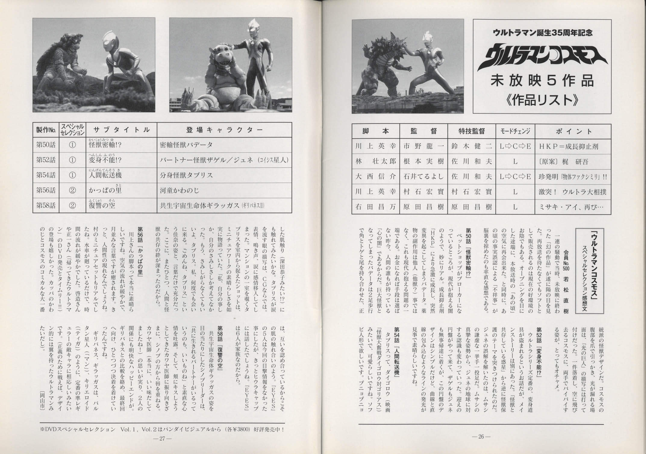 円谷プロファンクラブ会報 創刊準備号 VOL.0～最終78号セット