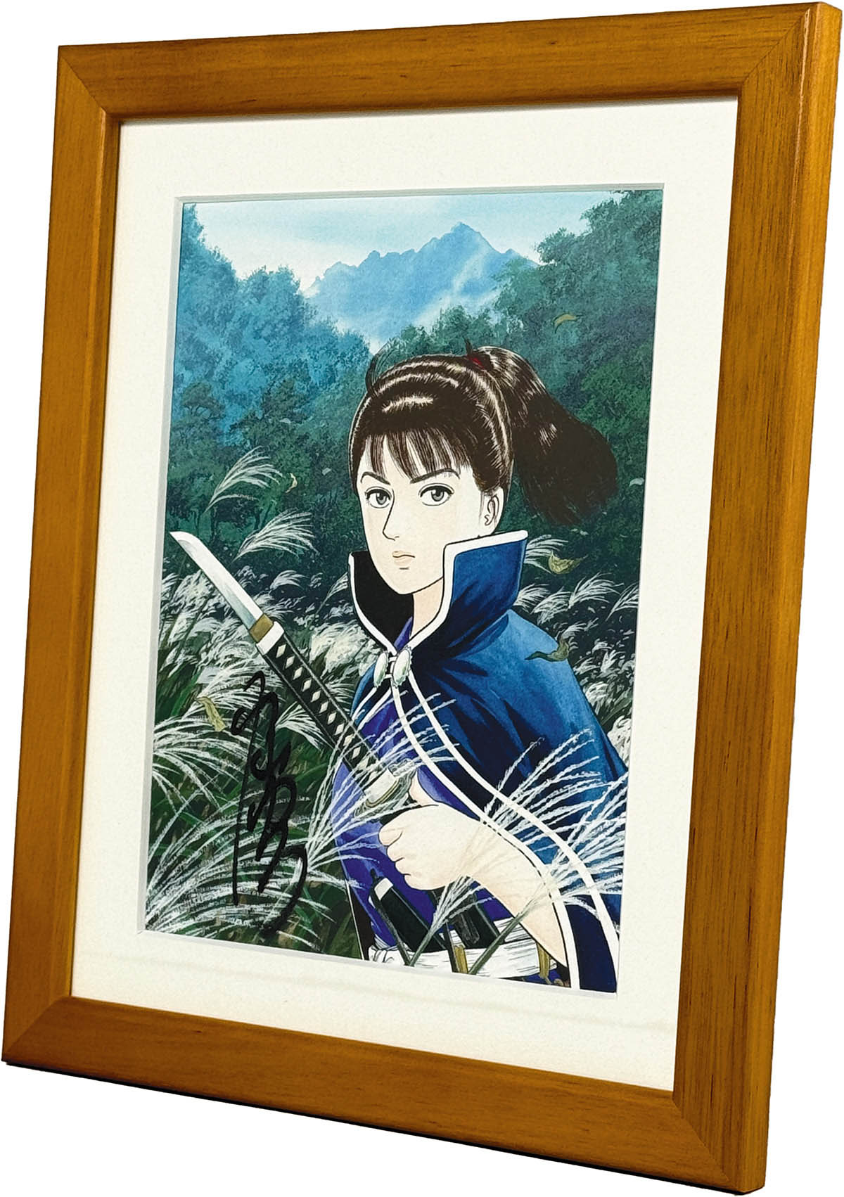 2066] 小山ゆう 直筆サイン入りカラー複製イラスト「あずみ」