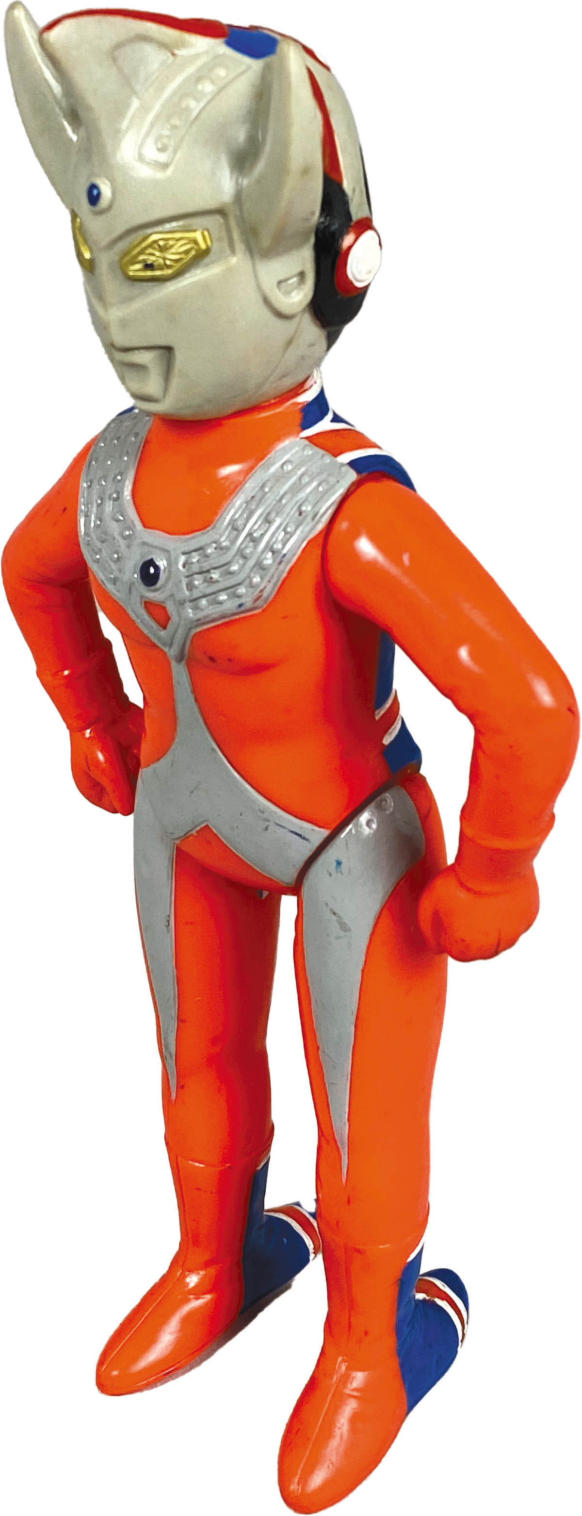 5105] [サンプル版]ブルマァク ウルトラマンタロウとZAT隊員の両面ソフビ