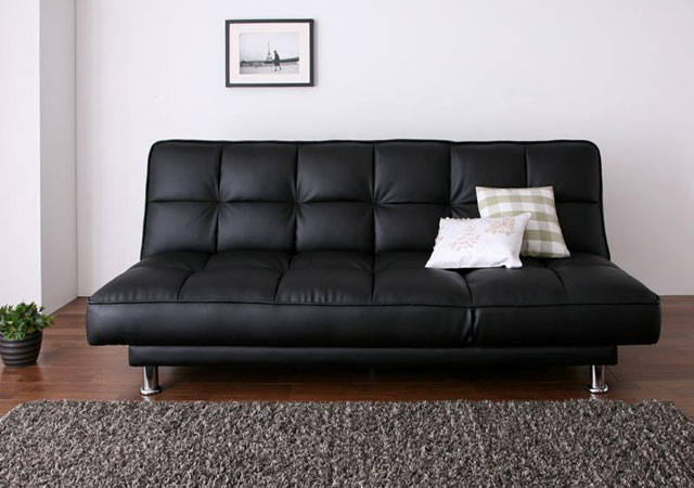 レザー（合成皮革）のソファーベッド｜ハレノワ