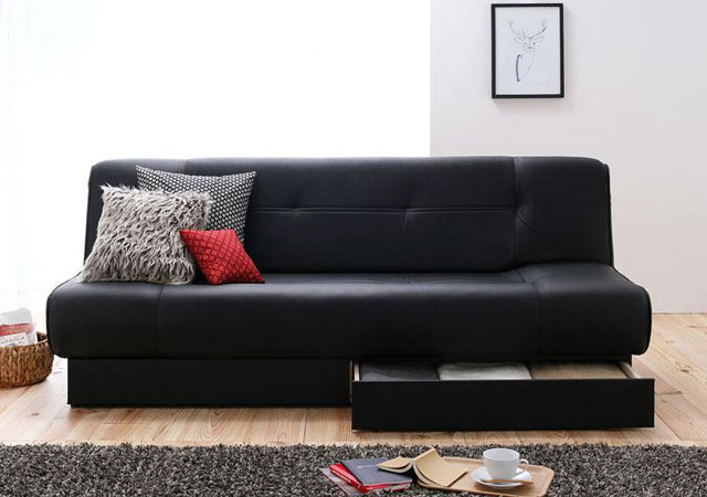 レザー（合成皮革）のソファーベッド｜ハレノワ