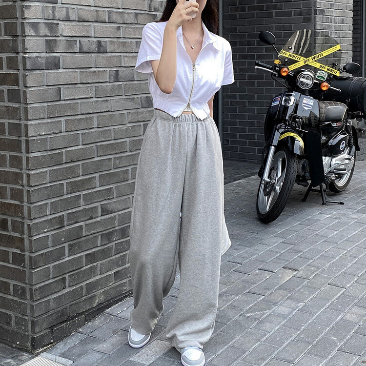 tiny tan バックプリント トレーナー上下セット グレー ジョガーパンツ