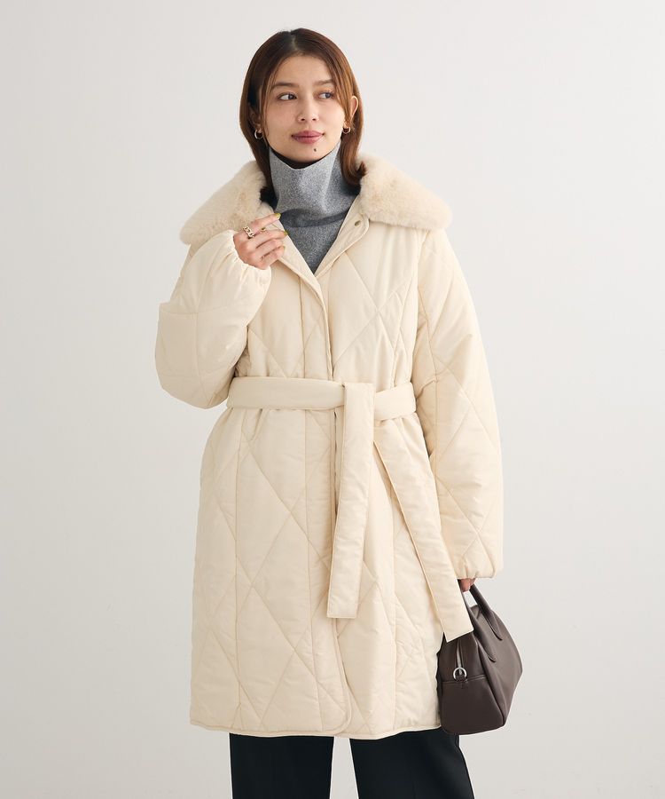 ファー衿ダイヤキルト中綿コート/Green Parks（グリーン パークス）の